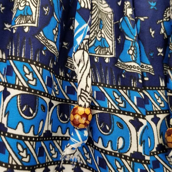 Palazzo Pants Women's Small Elephant Indian Block Print Wide Leg Hippie Boho - Picture 5 of 14